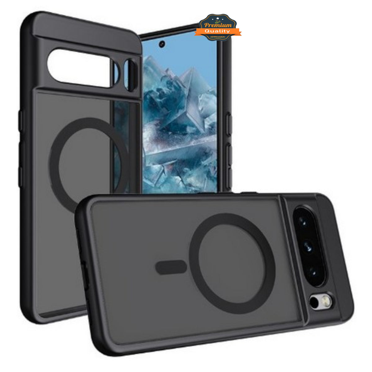 For Google Pixel 9A Frosted Translucent Case with MagSafe Compatible Slim, Shockproof Protective Matte TPU Military Grade Tough Case Cover Black