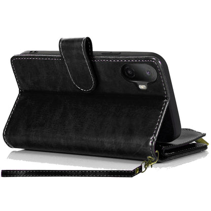 Phone Case for TCL K70 5G Luxury Leather Wallet Card Holder Zipper Pocket Money Storage Protective Grip Design with Strap Cover