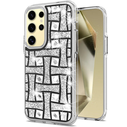For Samsung Galaxy S25 Ultra Sparkly 3D Design Diamond Shockproof Protective Bling Glitter Rhinestone Hybrid Skin PC & TPU Case Cover