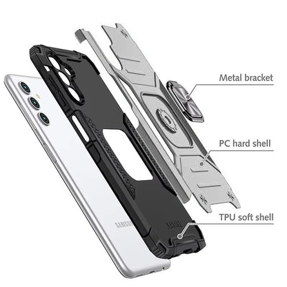 Phone Case for Samsung Galaxy A56 / A36 Magnetic Car Mount Hybrid Ring Stand Shockproof Rugged Grip Armor Heavy Duty Protective TPU Durable Cover