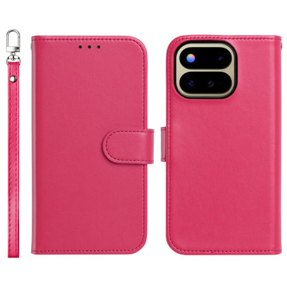 Phone Case for Google Pixel 11 Pro Fold Leather Wallet Folio Credit Card Holder with Magnetic Closure Wrist Strap Classic Flip Design Storage Slots Cover Pink