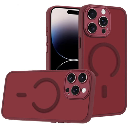 Phone Case for Apple iPhone 14 Pro Max Matte Frosted Magnetic Back Hybrid Hard PC Soft TPU Camera Protection Slim Shock Absorbing Anti Fingerprint Cover
