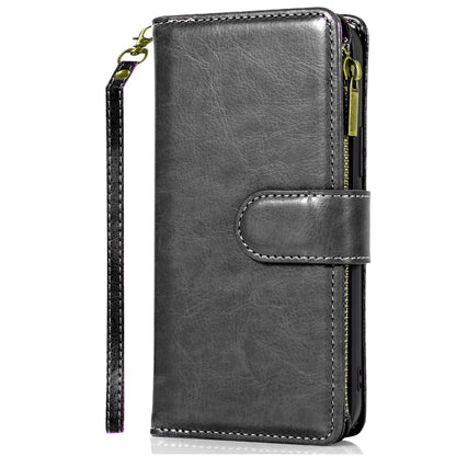 For Samsung Galaxy A57 Leather Wallet Case with Zipper, 9 Card Slots, Cash Pocket, Stand & Strap, Clutch Pouch Design Case Cover Black