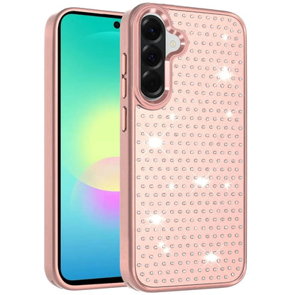 Phone Case for Samsung Galaxy A27 Luxury Diamond Bling Sparkle Chrome Metallic Edge Shockproof Durable Protective Stylish Premium Hybrid Design Cover
