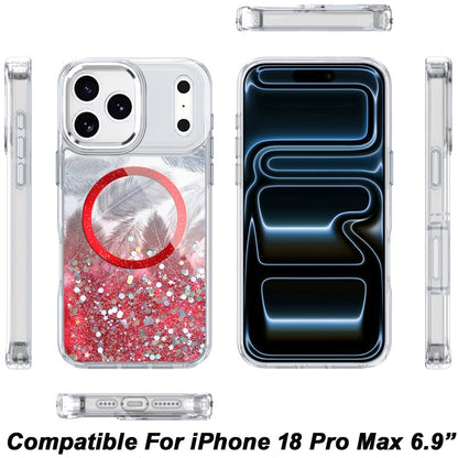 Phone Case for Apple iPhone 18 Pro Max Magnetic Epoxy Glitter Shimmer Crystal Hybrid Shockproof Slim Grip Anti Scratch Protective Clear Cover