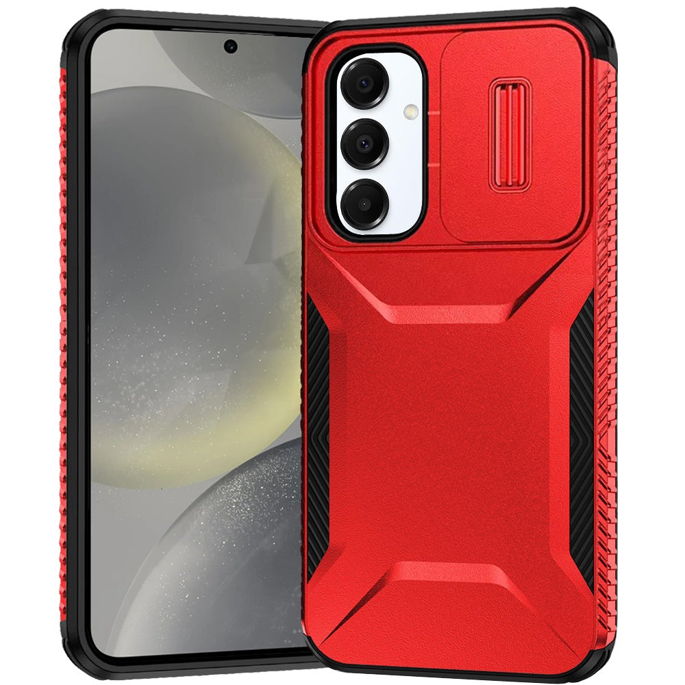 For Samsung Galaxy S25 /S24 Slim Fit Shockproof Hybrid with Slide Camera Window Covering, Rugged Tpu Silicone Hard PC Bumper Case Cover
