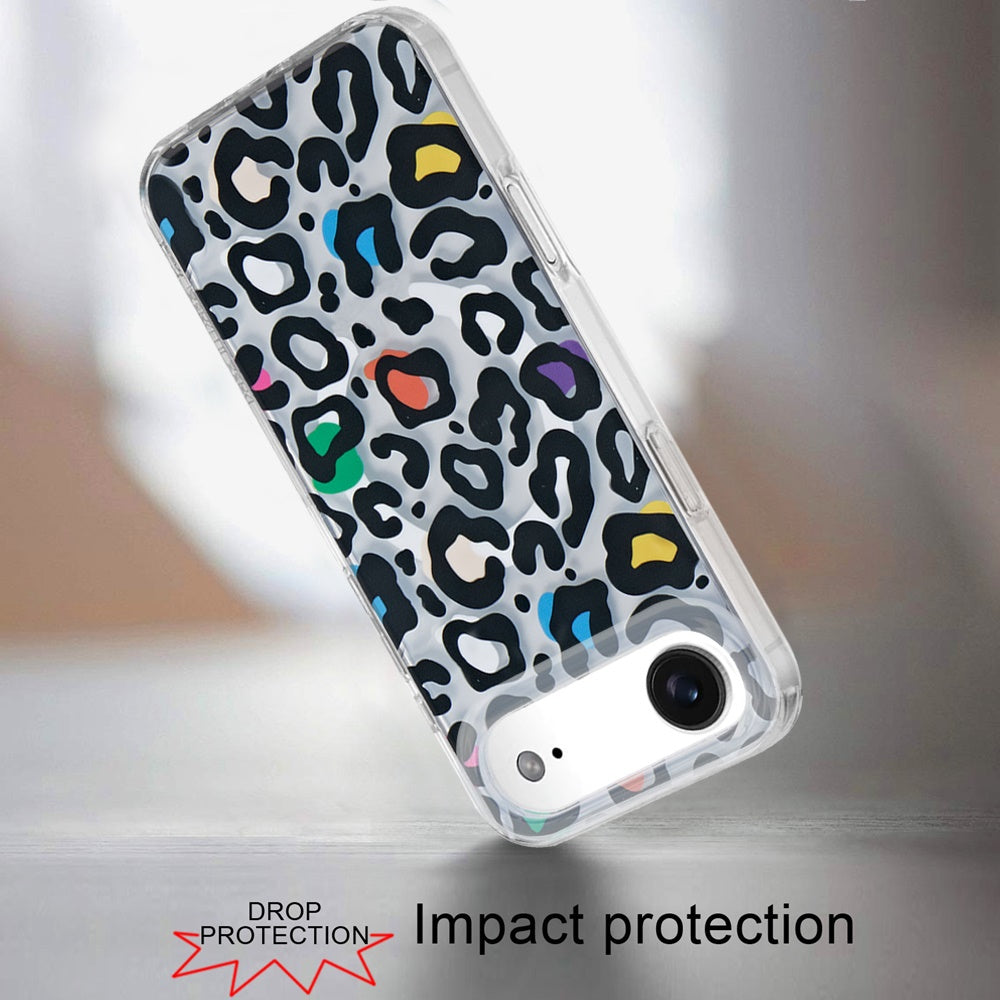 For Apple iPhone 17 Pro Stylish Pattern Fashion IMD Printed Design TPU Double Layer Slim Shockproof with Magnetic Back Case Cover Multicolor Leopard