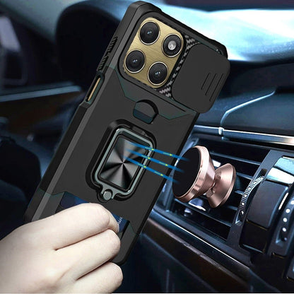 Phone Case for Motorola Edge 2026 Card Holder Magnetic Ring Stand Shockproof Anti Slip Wallet Grip Protective Hybrid Design Cover