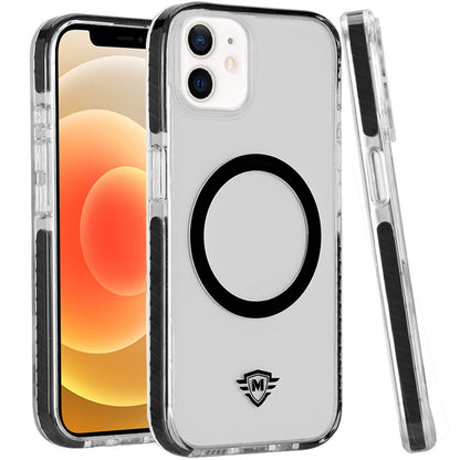 For Apple iPhone 16 Pro Max (6.9") Premium Hybrid Clear TPU Circle Magnetic [Compatible with MagSafe] Shockproof Frame Bumper Case Cover