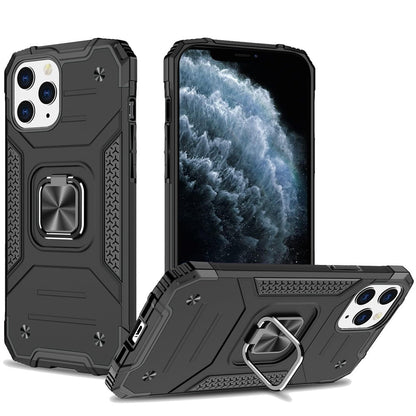 Phone Case for Apple iPhone 11 Pro Max Magnetic Car Mount Hybrid Ring Stand Shockproof Rugged Grip Armor Heavy Duty Protective TPU Durable Defender Cover Black