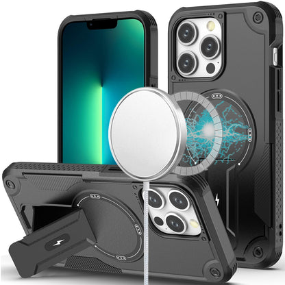 For Apple iPhone 14 Pro Max Case with Invisible Kickstand Compatible with MagSafe, Military-Grade Protection Shockproof Heavy Duty Case Cover