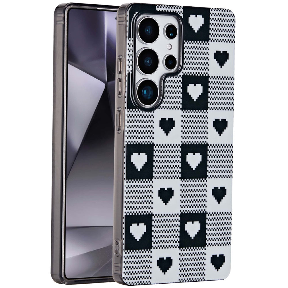 For Samsung Galaxy S24 Ultra Fashion Layer Design Slim IMD TPU Protective, Shockproof Hybrid Stylish Durable Hard PC Case Cover