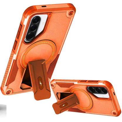 Magnetic Kickstand Rugged Shockproof Armor Grip Anti Slip Heavy Duty Protective Matte Stand Hybrid