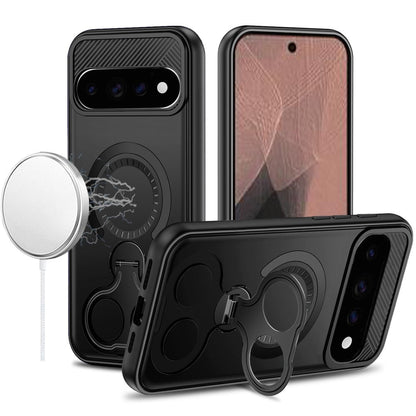 Phone Case for Google Pixel 11 /11 Pro Magnetic 2 Ring Stand Car Mount Friendly Shockproof Rugged Grip Armor Dual Ring Kickstand Heavy Duty Hybrid Cover