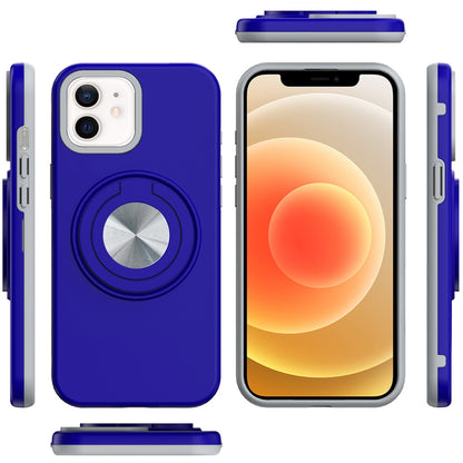 For Apple iPhone 16 Plus (6.7") Metal Matte Hybrid with Invisible Rotational Ring Stand, Car Mount Friendly, Military Grade Slim Fit Sturdy Case Cover