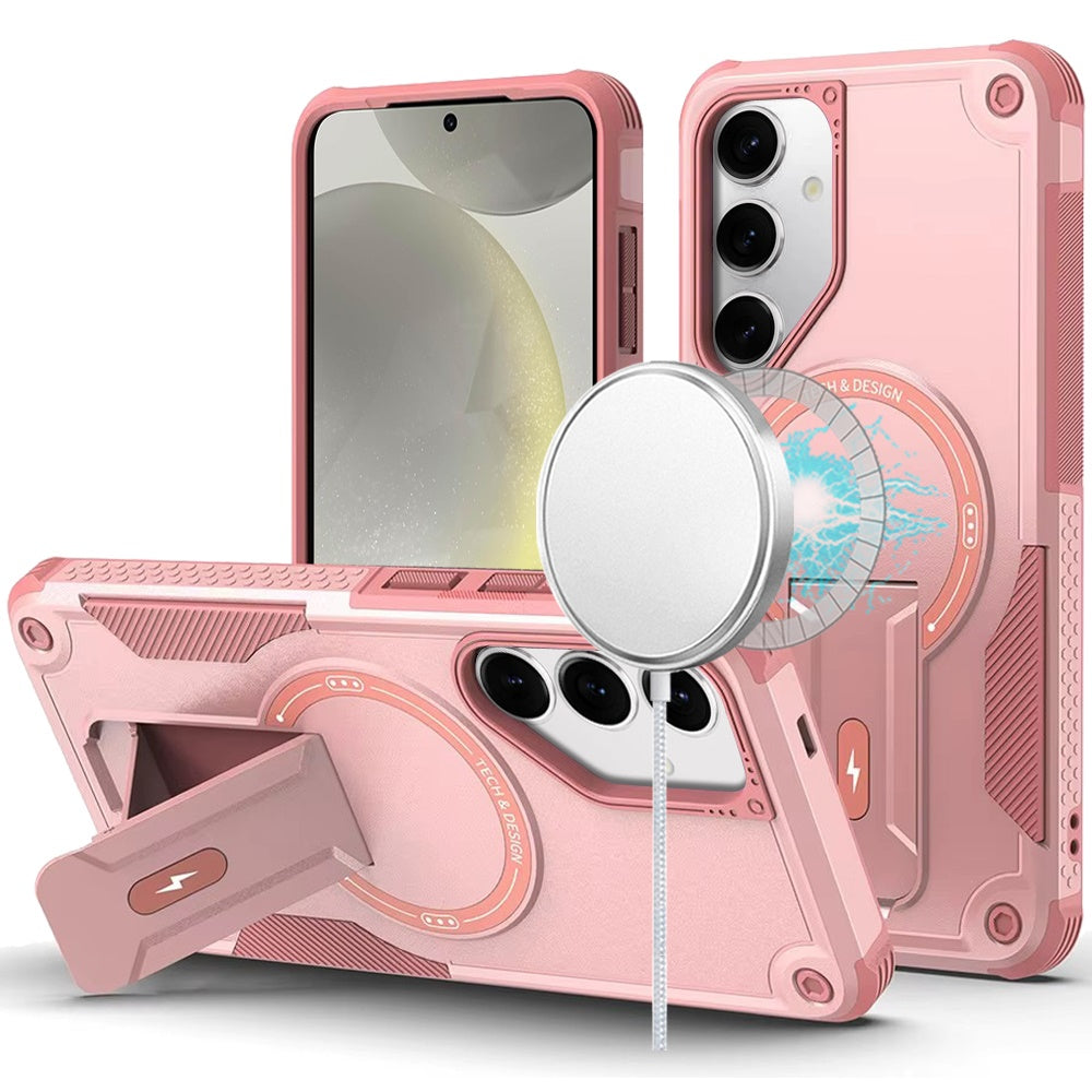 Shockproof Samsung Galaxy S25/S24 Magnetic Hybrid Case with Kickstand - Durable Cover