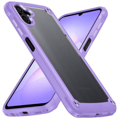 Phone Case for Samsung Galaxy A08 4G, A07 5G, A07 4G Transparent Hybrid Metal Button Camera Edge Shockproof Bumper Frame TPU Protective Slim Grip Durable Cover