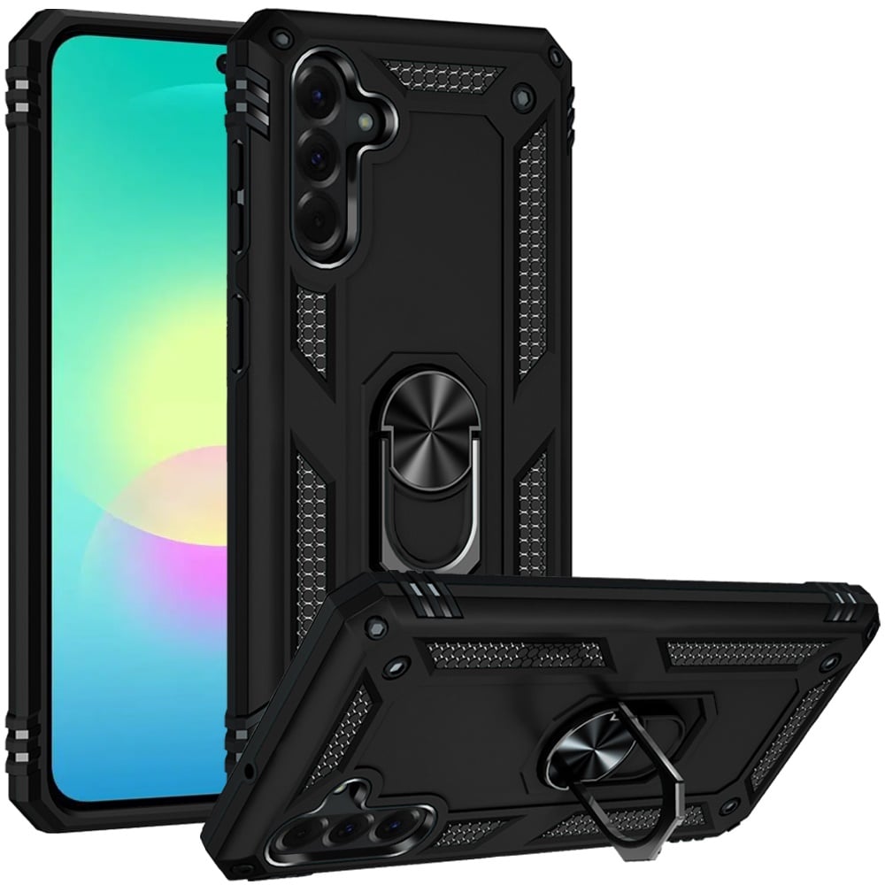 Phone Case for Samsung Galaxy A27 Rotatable Ring Stand Shockproof Hybrid Armor Anti Slip Heavy Duty Fit Magnetic Car Mount Durable Grip Cover