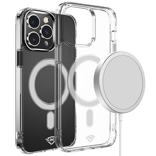 Apple iPhone 16 (6.1") Premium Clear Hybrid Built-in Magnetic Compatible with MagSafe Slim Thick TPU Bumper