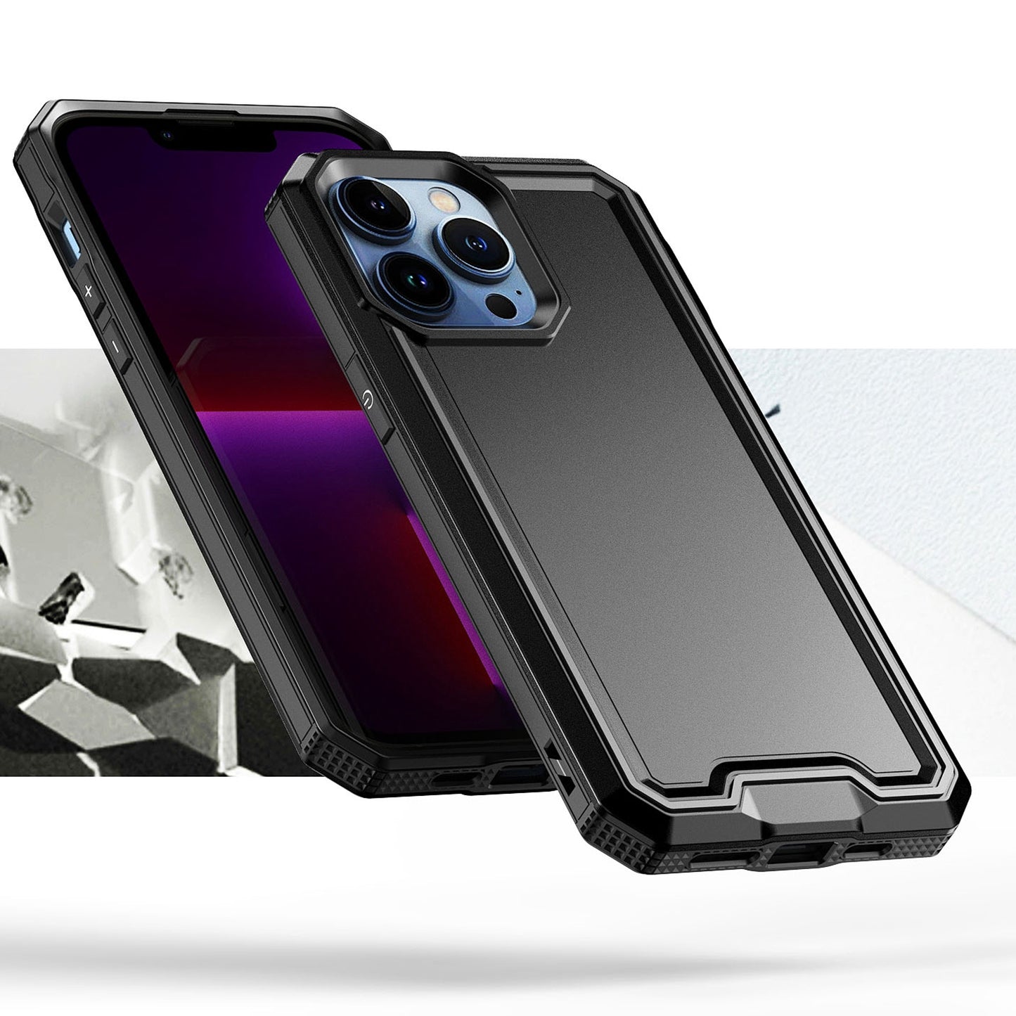 For Apple iPhone 16 Plus (6.7") Modern Fused Hybrid Armor Hard PC TPU Rubber Slim Fit Shockproof Drop Protection Impact Case Cover