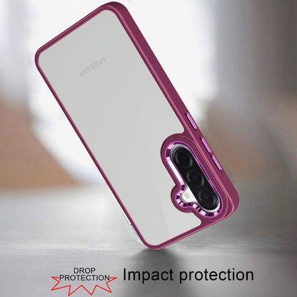 Phone Case for Samsung Galaxy A37 Transparent Thick Acrylic Hybrid Metal Buttons Shockproof Rubber TPU Slim Durable Grip Protective Cover
