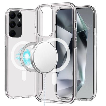 For Apple iPhone 17 AIR MagSafe Compatible Transparent Hybrid Case with Magnetic Circle, Shock Absorption TPU Rubber Case Cover Clear