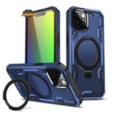 For Apple iPhone 15 Pro (6.1") Hybrid Magnetic Ring Stand Invisible Foldable Military Grade Shockproof Fit with Magsafe  Phone Case Cover