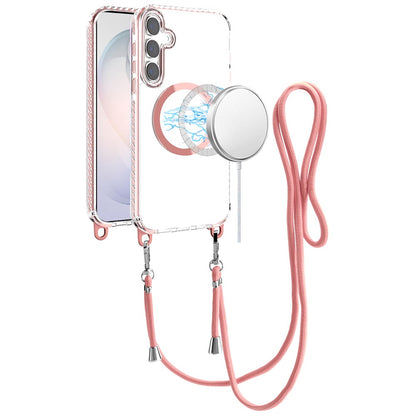 Phone Case for Samsung Galaxy S26 Transparent Magnetic Lanyard Shockproof Hybrid Clear Grip Durable Camera Protection TPU Anti-Slip Design Cover