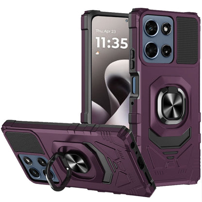 Phone Case for Motorola Moto G Stylus 5G 2026 /2025 Rugged Hybrid Dual Layer Magnetic Ring Stand Armor Shock Absorbing Heavy Duty TPU Reinforced Bumper Cover Purple