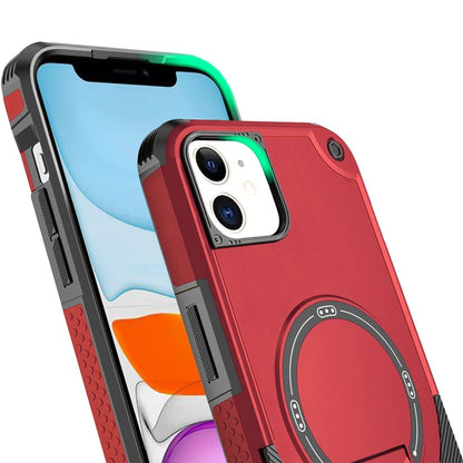 Phone Case for Apple iPhone 12 /12 Pro Magnetic Kickstand Rugged Shockproof Armor Grip Anti Slip Heavy Duty Protective Matte Stand Hybrid Cover Red