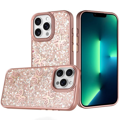Phone Case for Apple iPhone 13 Pro Max Cute Butterfly Diamond Glitter Metallic Hybrid Shockproof Shimmer Grip Stylish Protective Luxury Designer Cover Gold