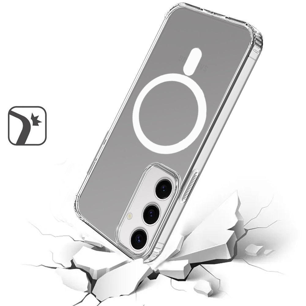 For Samsung Galaxy S26+ / S26 Plus Classic Hybrid True Transparent Shockproof Back Magnetic Case Compatible with MagSafe Case Cover Clear