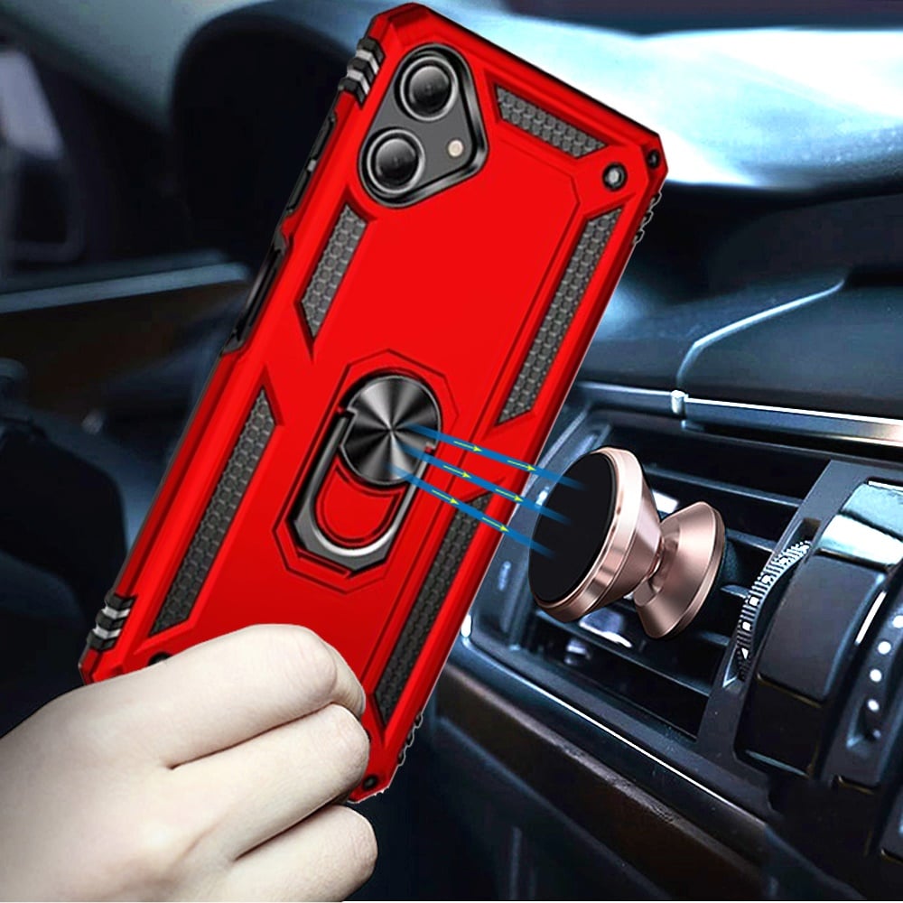 For Samsung Galaxy A07 Hybrid Shockproof Durable 360 Degree Rotatable Ring Stand Holder Kickstand Fit Magnetic Car Mount Case Cover