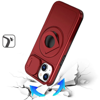 For Apple iPhone 14 /13 Full Coverage with Camera Window, Magnetic Circle, Rotatable Ring Stand, MagSafe Compatible, Shockproof Hybrid Protectiv Case Cover