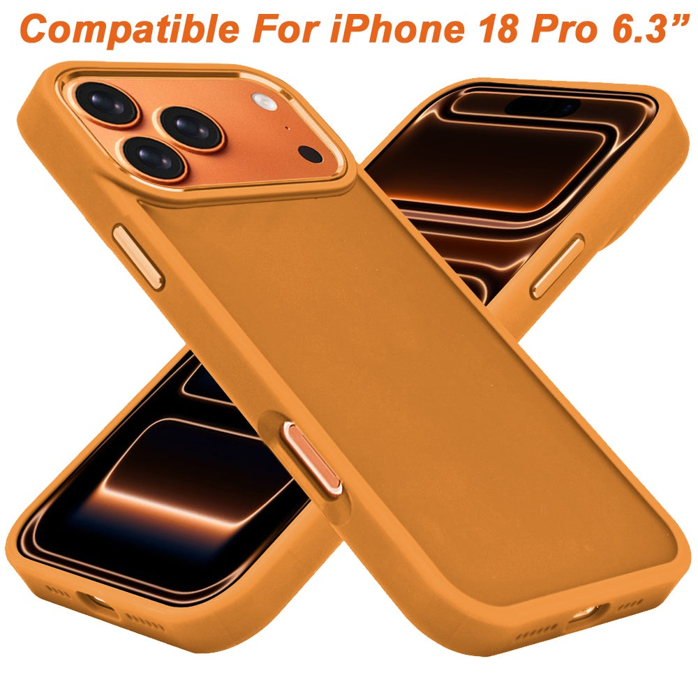 Phone Case for Apple iPhone 18 Pro Polished Acrylic Hybrid TPU Slim Shockproof Metal Button Thick Durable Grip Camera Protection Anti-Scratch Cover