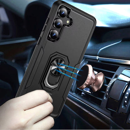Phone Case for Samsung Galaxy A27 Tough Hybrid Ring Stand Shockproof Rugged Grip Impact Resistant Hybrid Kickstand Heavy Duty Durable Cover