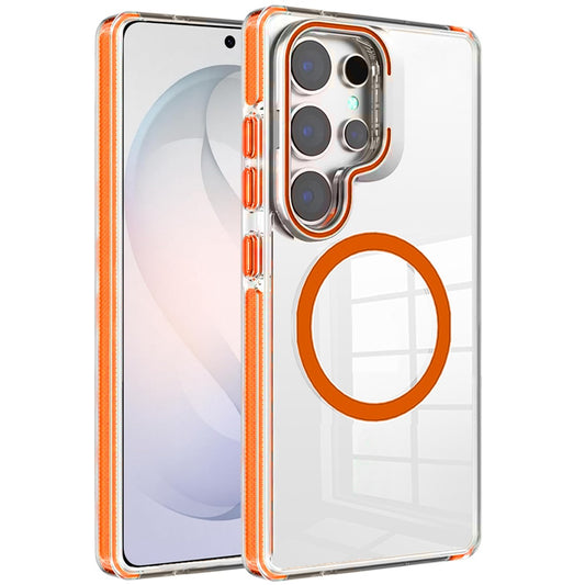 Phone Case for Samsung Galaxy S26 Ultra Magnetic Transparent Tough Hybrid Camera Guard Stand Shockproof Color Edge Rugged Grip Durable Cover Cosmic Orange