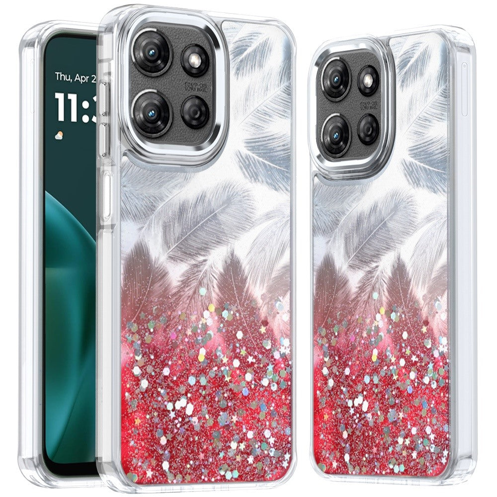 For Motorola Moto G 5G 2025 Fashion Epoxy Glitter Shimmer Design, Hybrid Shockproof TPU, Stylish Sparkle Slim TPU Protective Case Cover