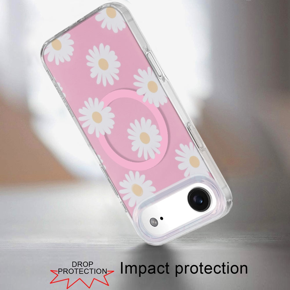For Apple iPhone 17E /16E Stylish Pattern Fashion IMD Printed Design TPU Double Layer Slim Shockproof with Magnetic Back Case Cover