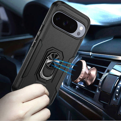 Phone Case for Google Pixel 11 Pro XL Tough Hybrid Ring Stand Shockproof Rugged Grip Impact Resistant Hybrid Kickstand Heavy Duty Durable Cover