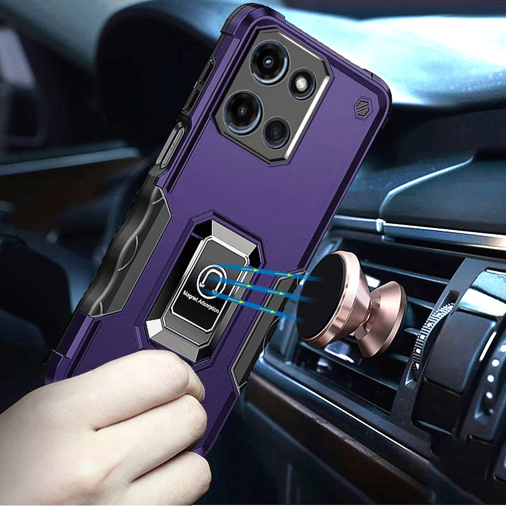 Hybrid Stand Magnetic Ring Holder Kickstand Heavy Duty Rugged Drop Silicone & Hard PC Shockproof