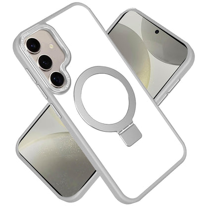 For Apple iPhone 17E /16E Magnetic Metal Matte with Built-in MagSafe Stand, Hybrid Shockproof Armor, TPU Frame Case Cover Clear