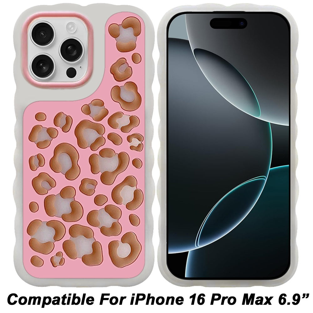 Phone Case for iPhone 16 Pro Max Fashionable Silicone Textured Decorative Design Pattern Protective Rubber TPU Hybrid Protection Cover