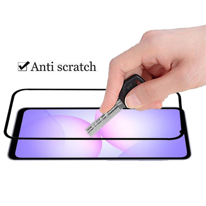 Screen Protector for Samsung Galaxy A08 4G, A07 5G, A07 4G Premium Tempered Glass 9H Full Coverage HD Transparent Black Edged Shatter Bubble Free Resistant Durable Black