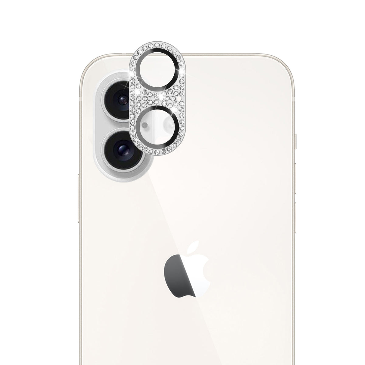 For Apple iPhone 16 (6.1") Camera Lens Full Tempered Glass With Diamond Bling Glitter Rhinestone Lens Protective Case Cover