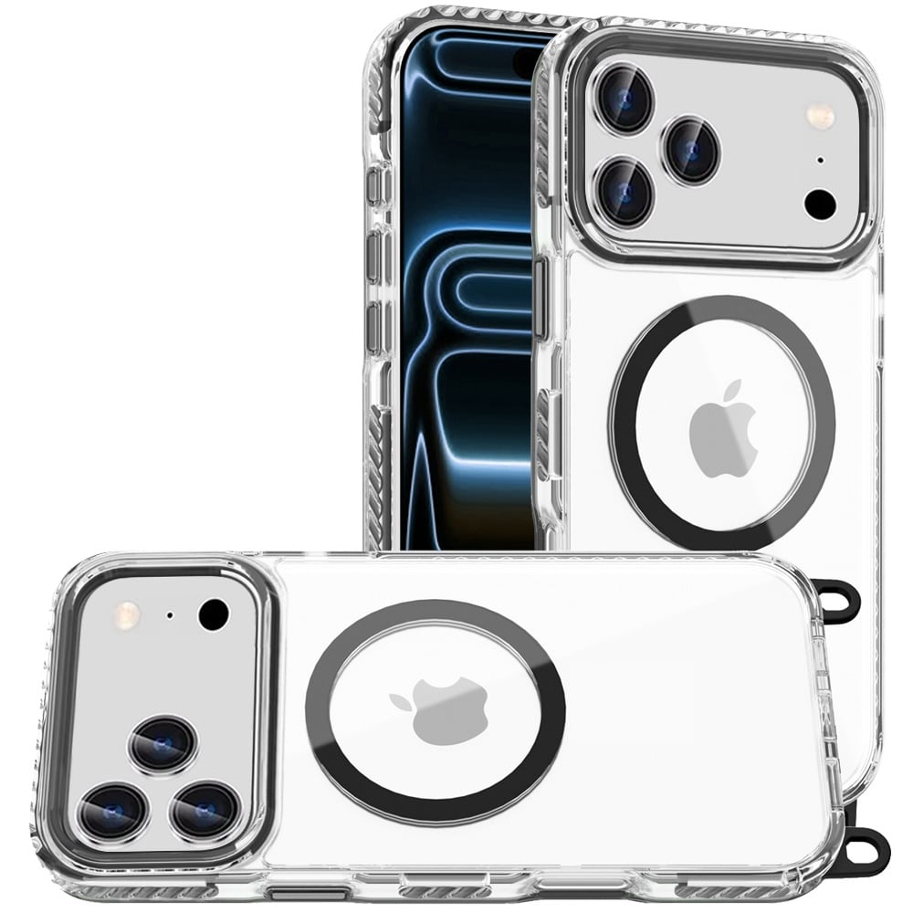 Phone Case for Apple iPhone 18 Pro Max Transparent Magnetic Lanyard Shockproof Hybrid Clear Grip Durable Camera Protection TPU Anti-Slip Design Cover