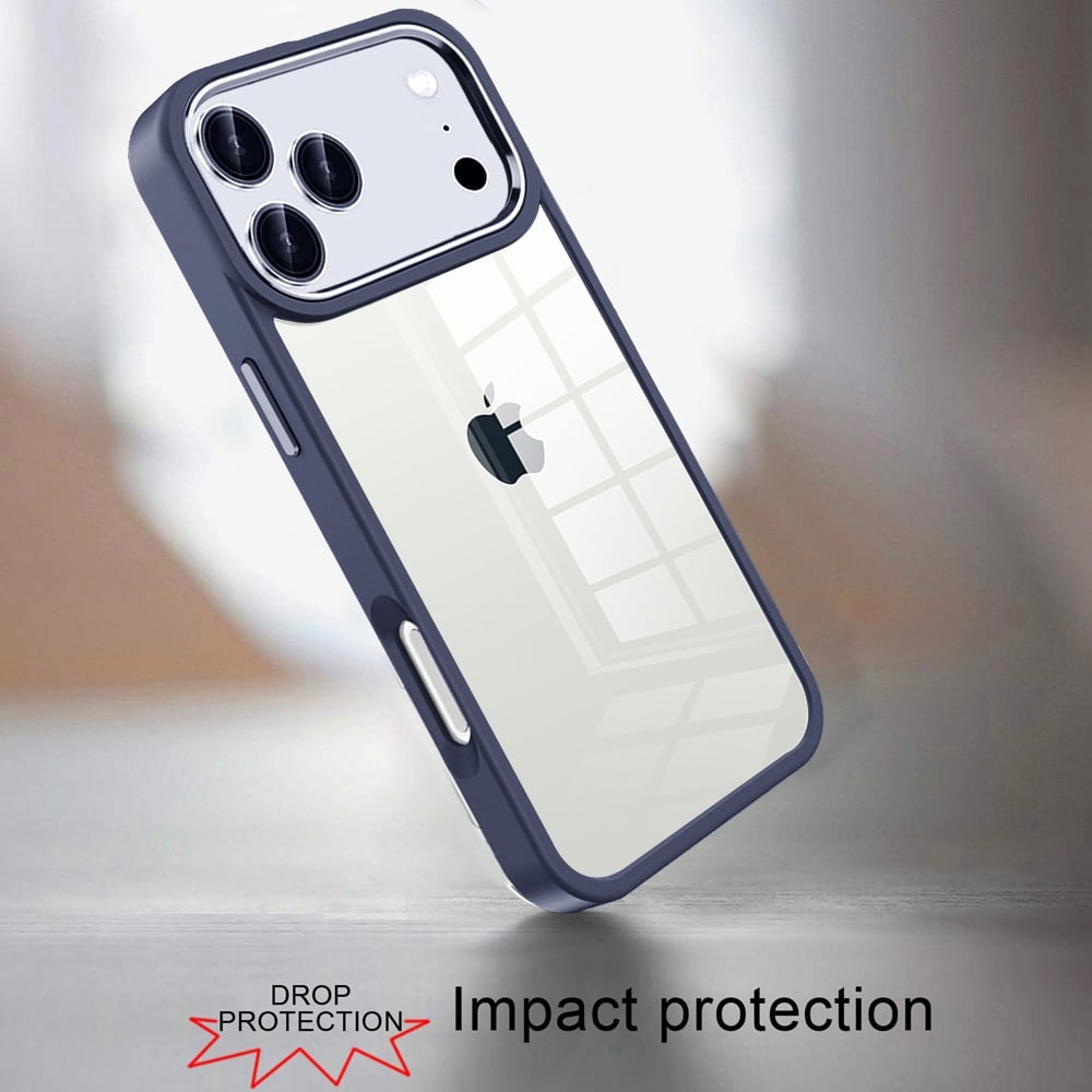 Transparent Thick Acrylic Hybrid Metal Buttons Shockproof Rubber TPU Slim Durable Grip Protective