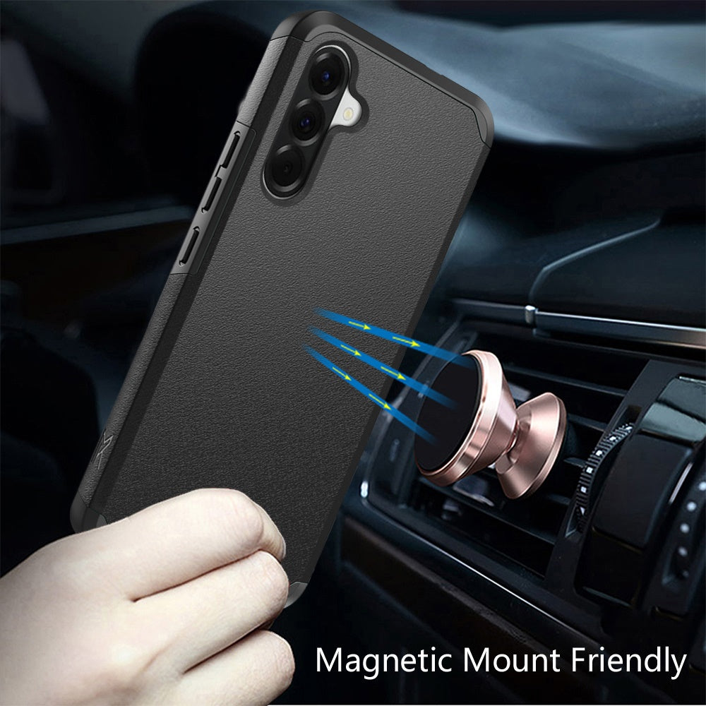 Phone Case for Samsung Galaxy A37 / A36 Slim Tough Shockproof Heavy Duty Hybrid Armor Anti Slip Durable Grip Dual Layer TPU Protective Hard Shell Cover Black