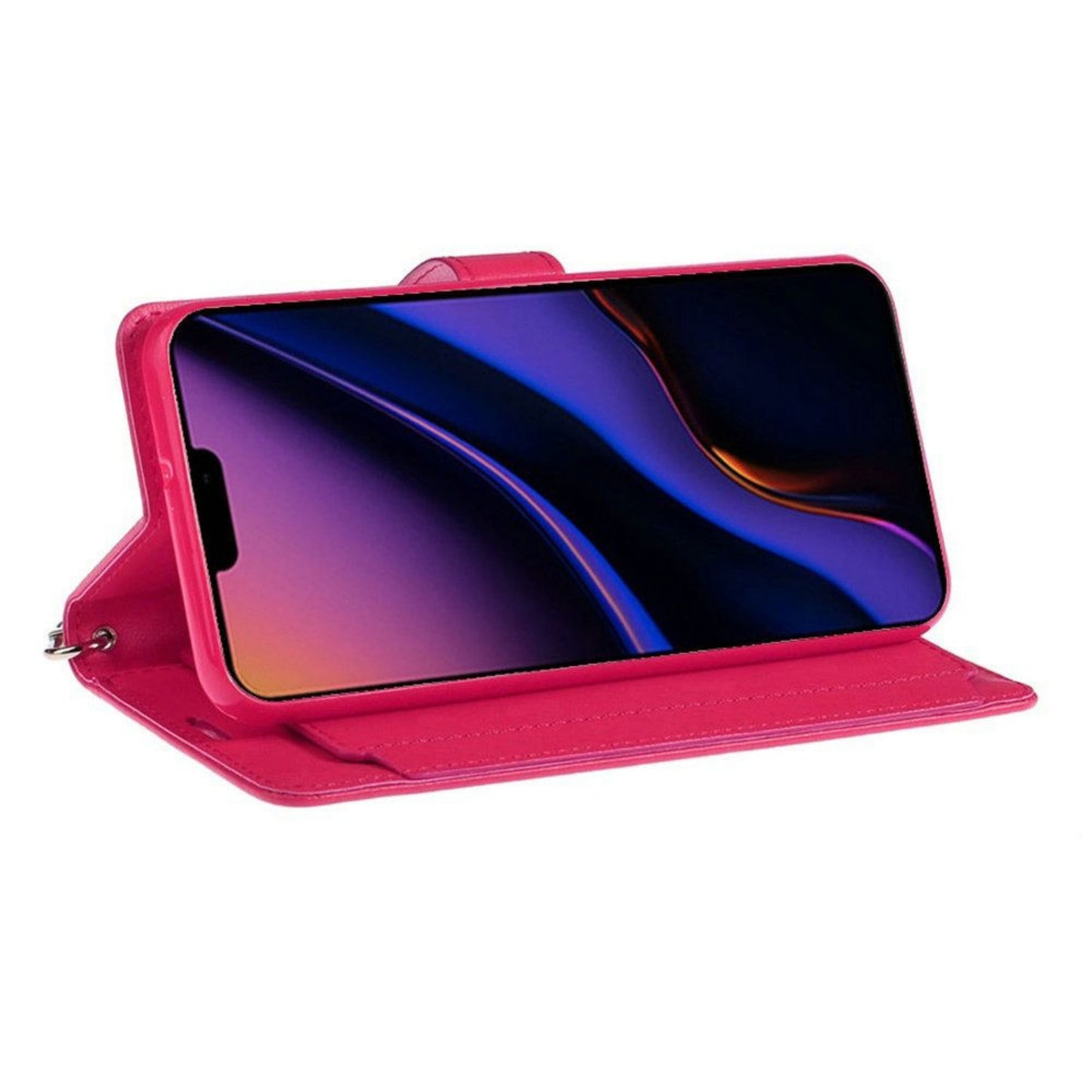 Phone Case for Samsung Galaxy S24 Ultra Wallet Credit Card Holder Leather Grip Shockproof Hybrid Protective Style Durable Flip Pouch Cover Hot pink