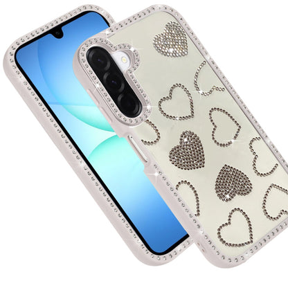 Phone Case for Samsung Galaxy A17 Spread Love Hearts Glitter Shimmer Bling Diamond Edge Shockproof Hybrid Stylish Protective Slim Grip Designer Cover